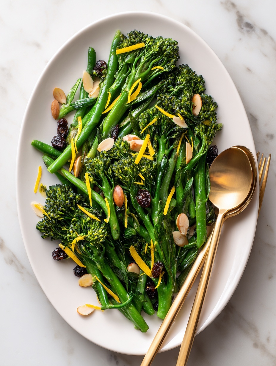 Lemon Sautéed Broccolini and Green Beans - Serving Suggestion