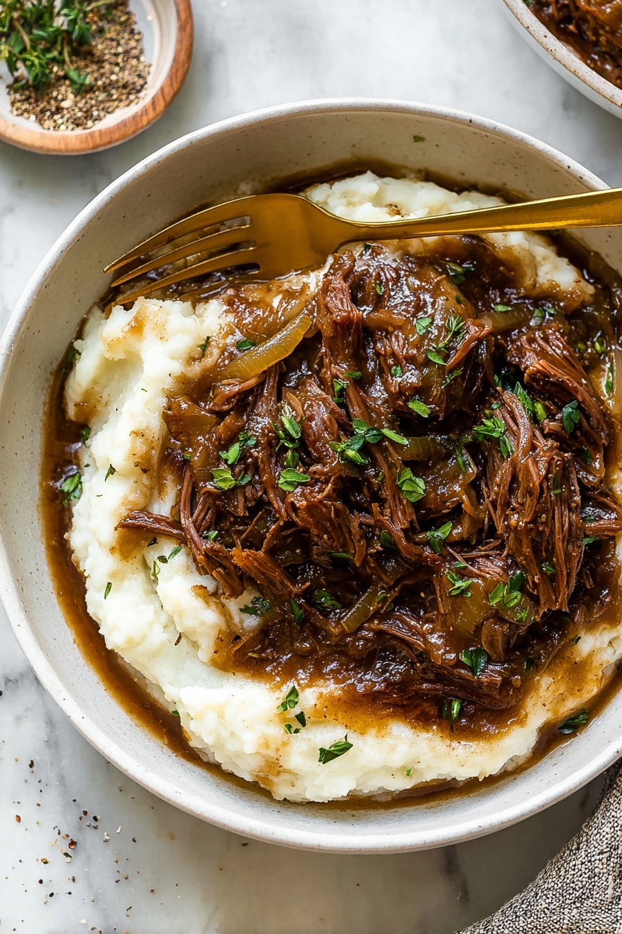 French onion chuck roast - Serving Suggestion